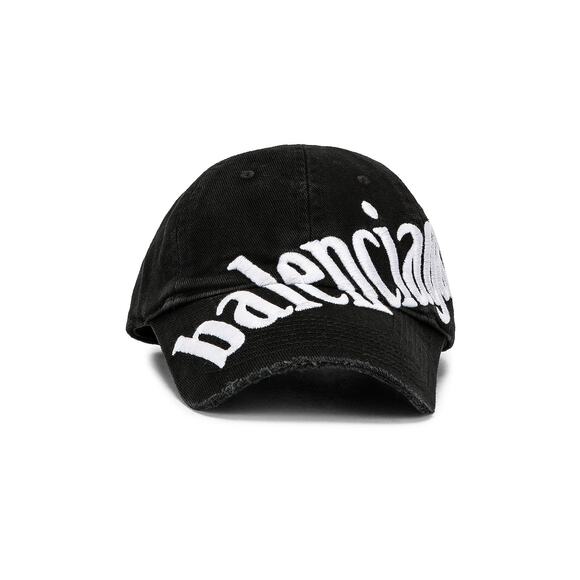 Balenciaga 'Diagonal' Black Cotton Hat Size S - Picture 1 of 6